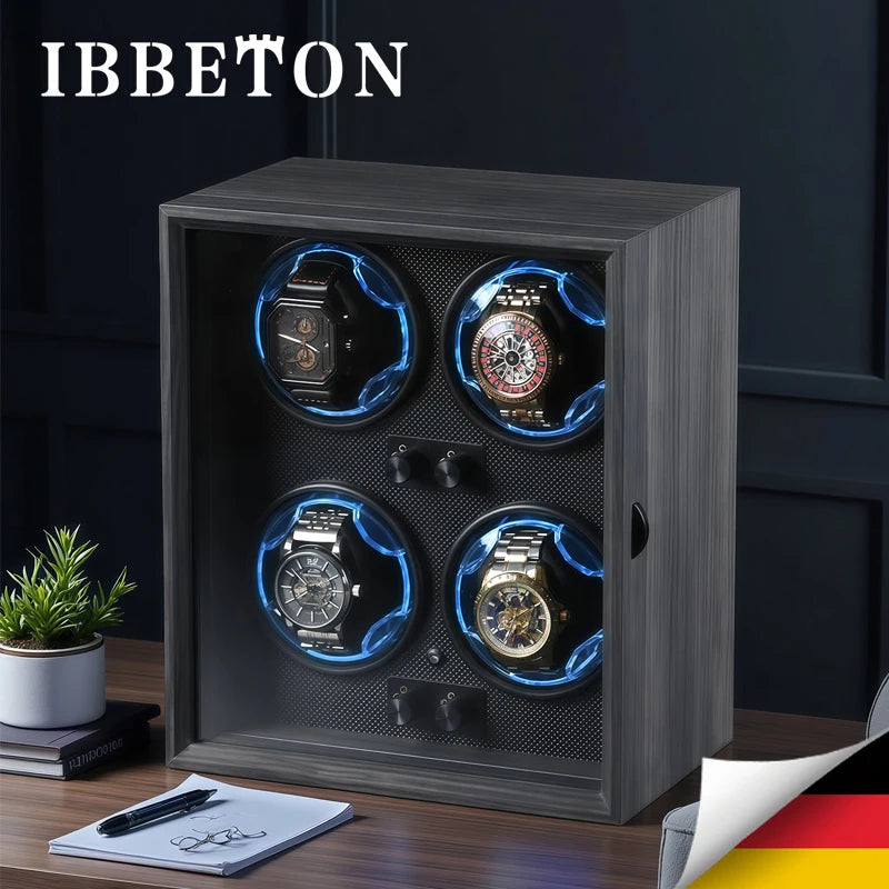IBBETON mechanical watch winding device, black texture, jewelry display box, storage box, watch accessory display box