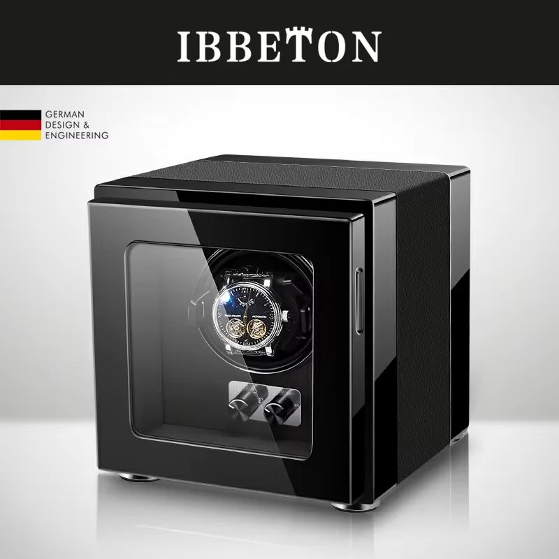 IBBETON Watch Winder Box for Automatic Watch Luxury Wood Watch Shaker Box Storage Smart Touch Screen 5 Rotation Modes