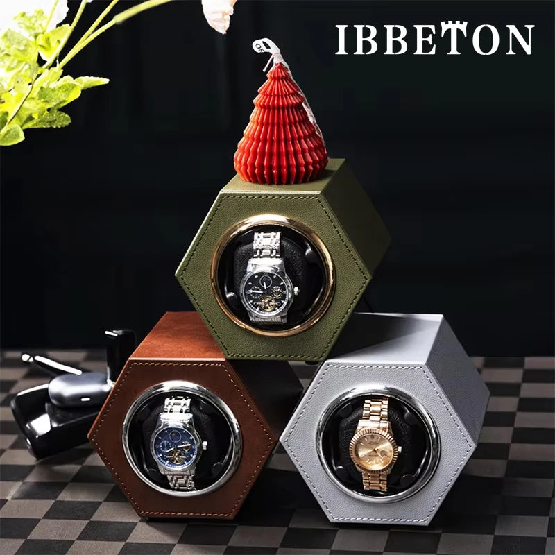 IBBETON New Mini Single Watch Box with Two Mode Control and TYPE-C Interface Automatic Rotating Watch Box
