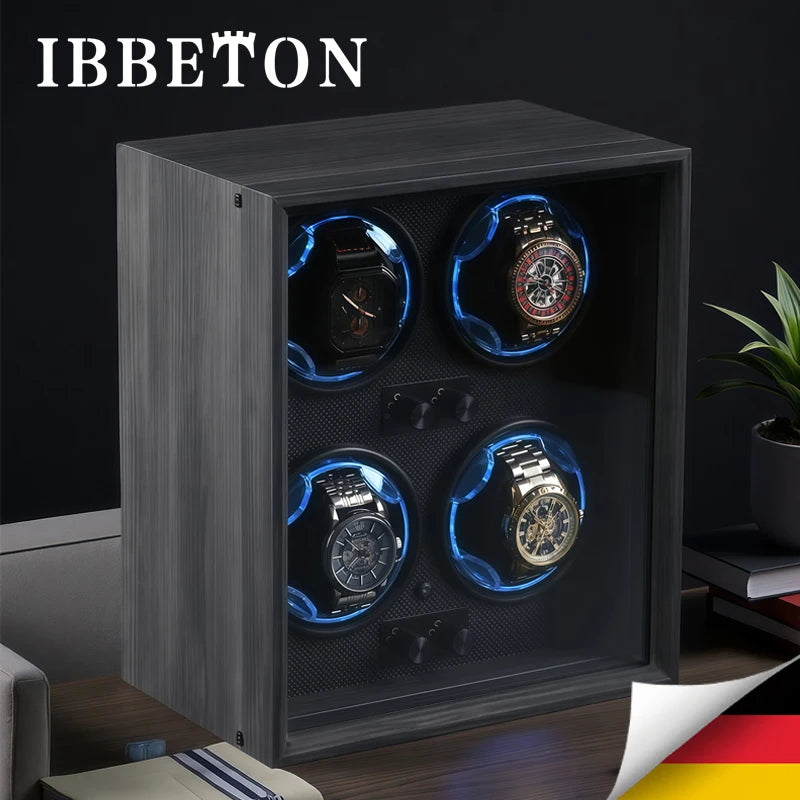 IBBETON mechanical watch winding device, black texture, jewelry display box, storage box, watch accessory display box