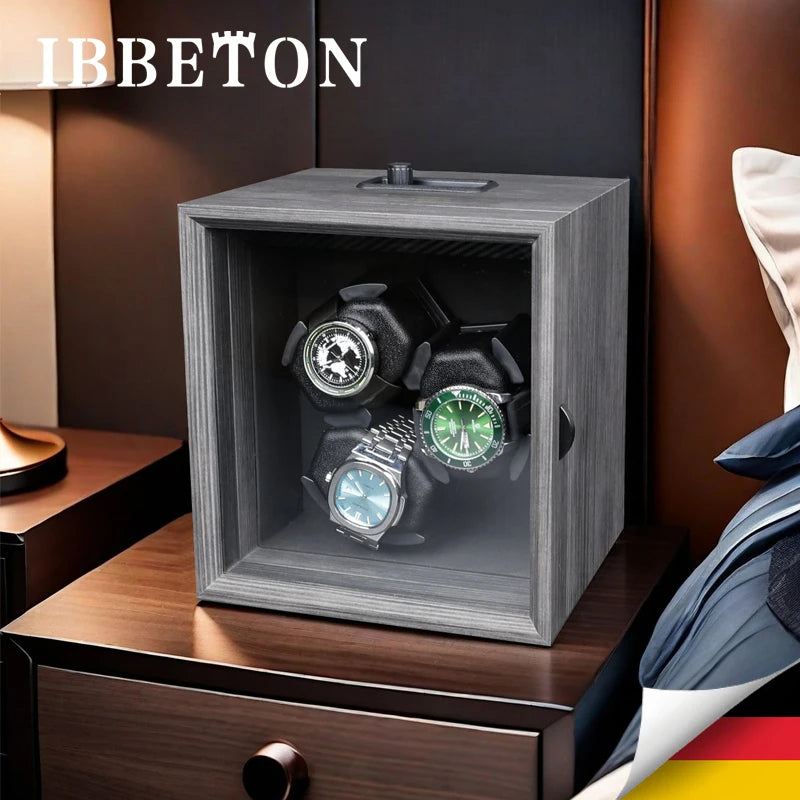IBBETON mechanical watch winding device, black texture, jewelry display box, storage box, watch accessory display box