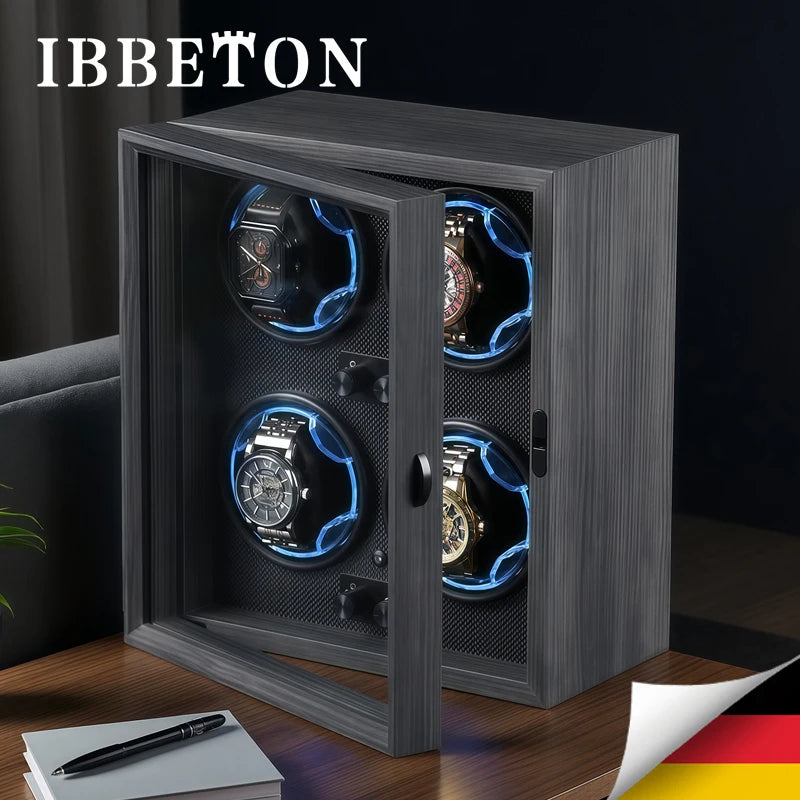 IBBETON mechanical watch winding device, black texture, jewelry display box, storage box, watch accessory display box