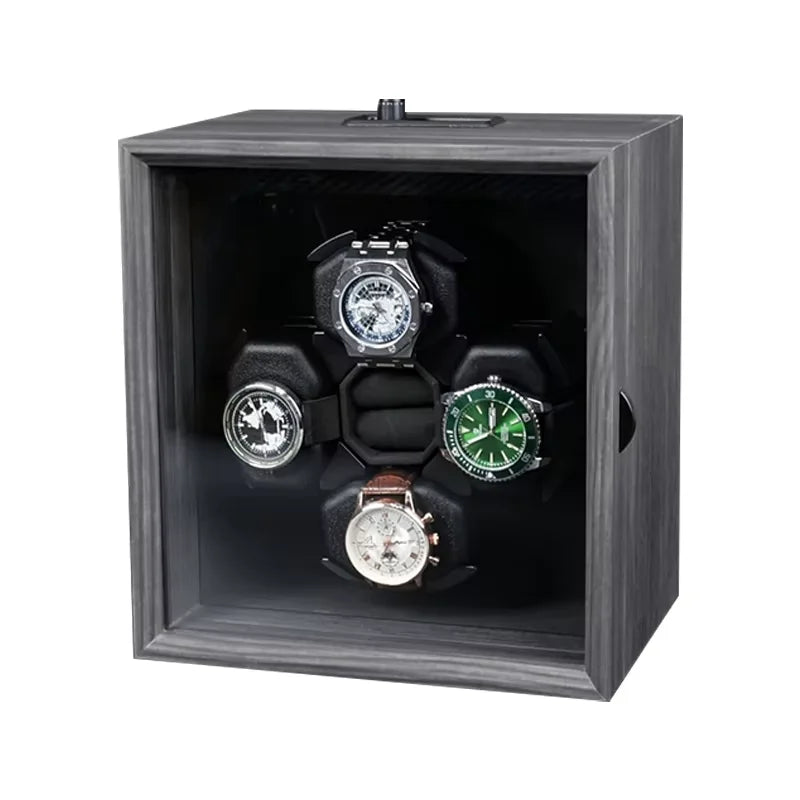 IBBETON mechanical watch winding device, black texture, jewelry display box, storage box, watch accessory display box
