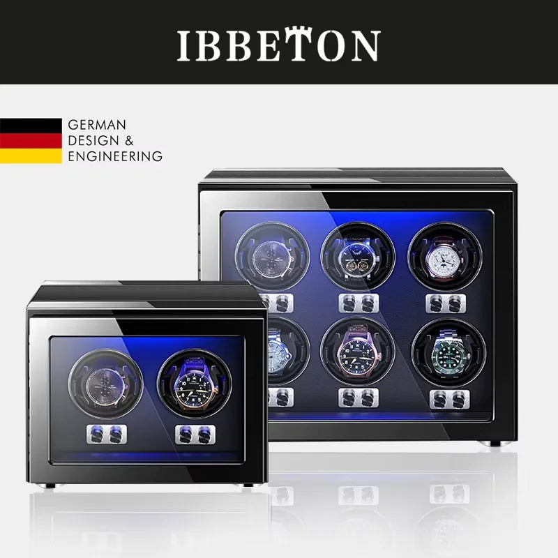 IBBETON Watch Winder Box for Automatic Watch Luxury Wood Watch Shaker Box Storage Smart Touch Screen 5 Rotation Modes