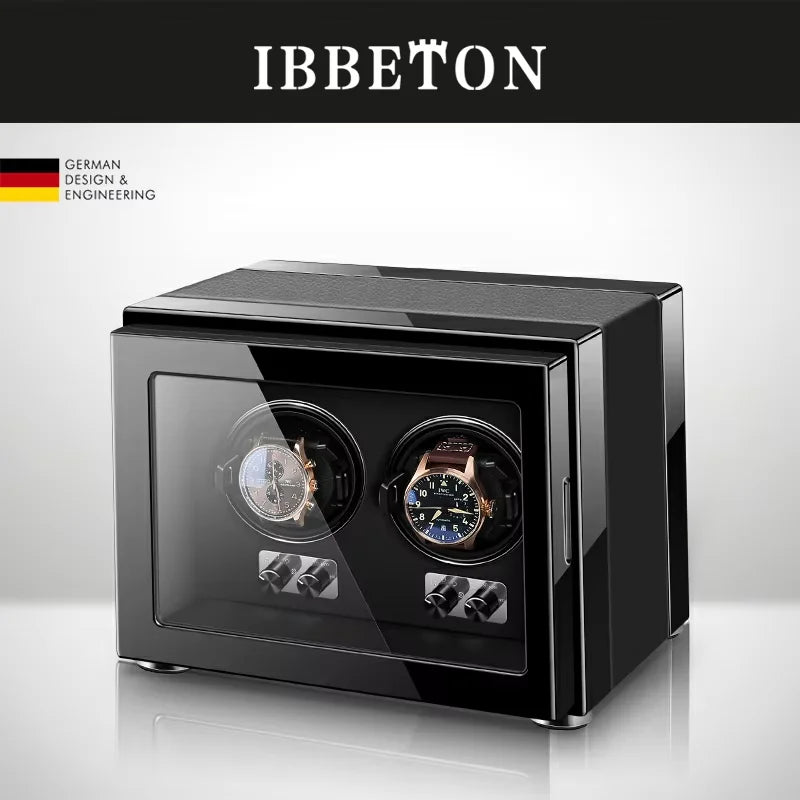 IBBETON Watch Winder Box for Automatic Watch Luxury Wood Watch Shaker Box Storage Smart Touch Screen 5 Rotation Modes