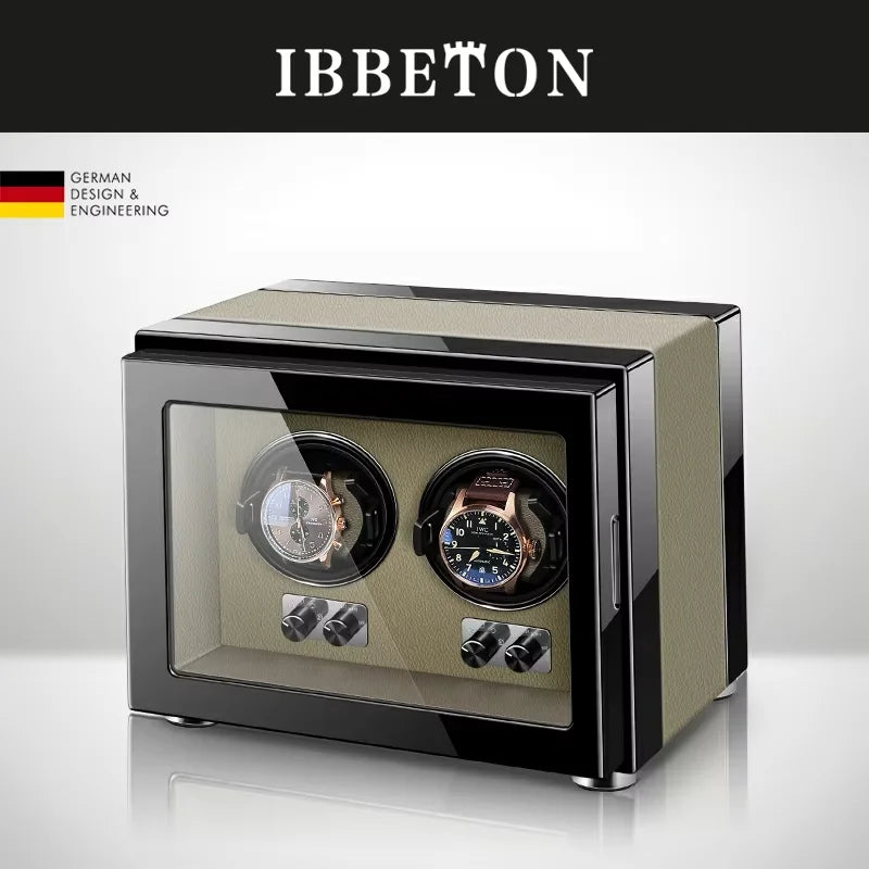 IBBETON Watch Winder Box for Automatic Watch Luxury Wood Watch Shaker Box Storage Smart Touch Screen 5 Rotation Modes