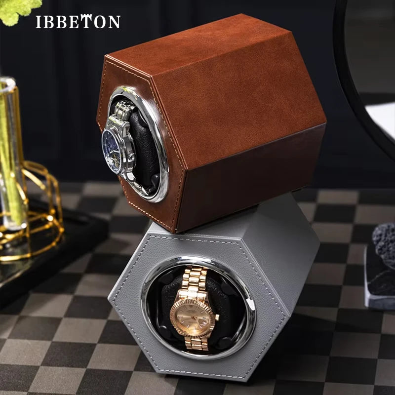 IBBETON New Mini Single Watch Box with Two Mode Control and TYPE-C Interface Automatic Rotating Watch Box