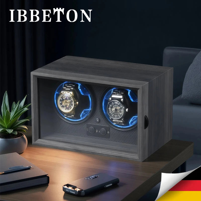 IBBETON mechanical watch winding device, black texture, jewelry display box, storage box, watch accessory display box