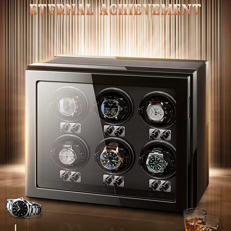 IBBETON Watch Winder Box for Automatic Watch Luxury Wood Watch Shaker Box Storage Smart Touch Screen 5 Rotation Modes
