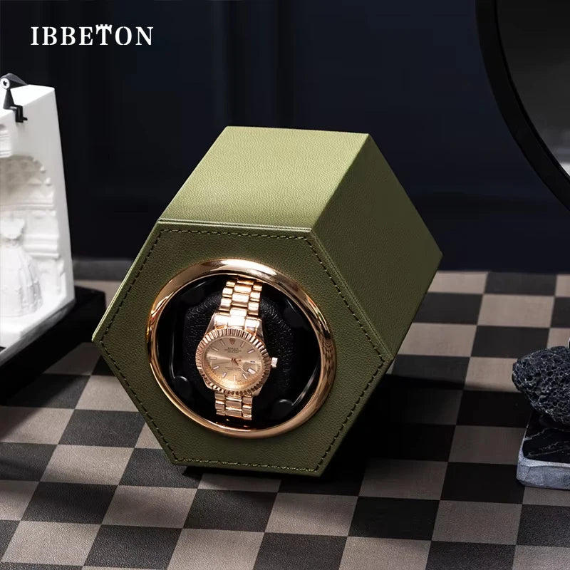 IBBETON New Mini Single Watch Box with Two Mode Control and TYPE-C Interface Automatic Rotating Watch Box